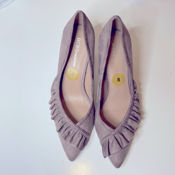 BCBG Generation Marci Ruffle Faux Suede Heels - Picture 1 of 5